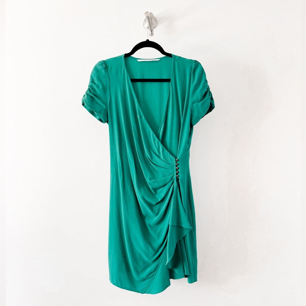 Twelfth Street by Cynthia Vincent 100% Silk Short Sleeve Fall Prep Mini Dress